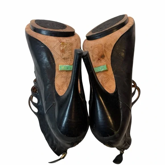 L.A.M.B Genuine Leather Stilettos Strappy caged heel bootie size 8 - Picture 4 of 9